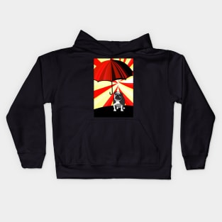 Bulldog and Umbrella Abstract Artwork - Colorful and Unique Design Kids Hoodie